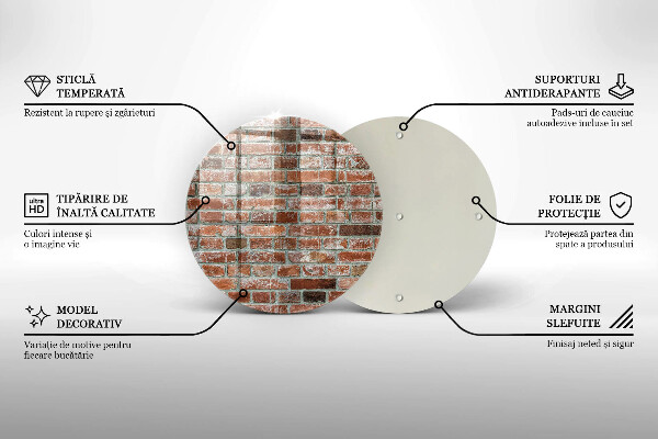 Chopping board glass Old bricks wall