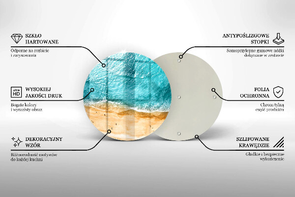 Chopping board glass Bank of the beach and the sea