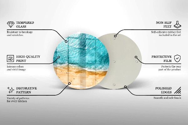 Chopping board glass Bank of the beach and the sea