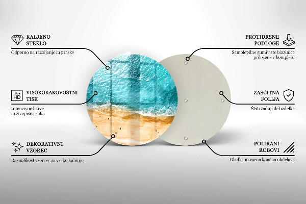 Chopping board glass Bank of the beach and the sea