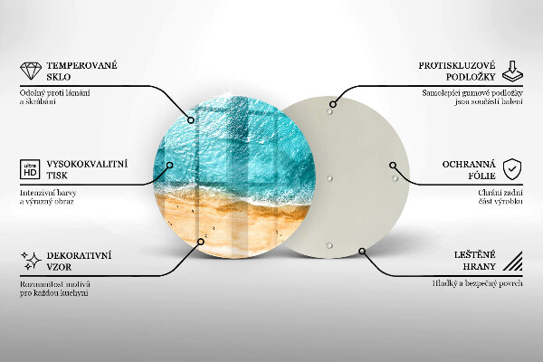 Chopping board glass Bank of the beach and the sea