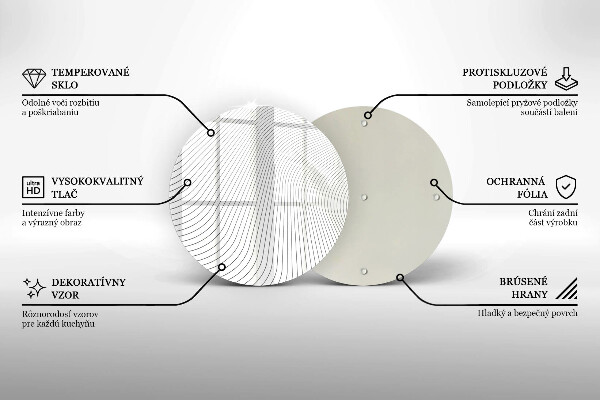 Chopping board glass Modern Line pattern