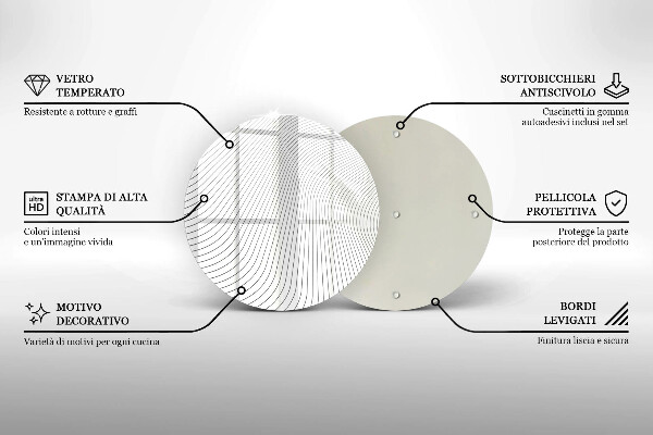 Chopping board glass Modern Line pattern