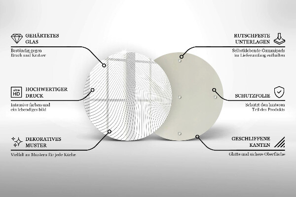 Chopping board glass Modern Line pattern