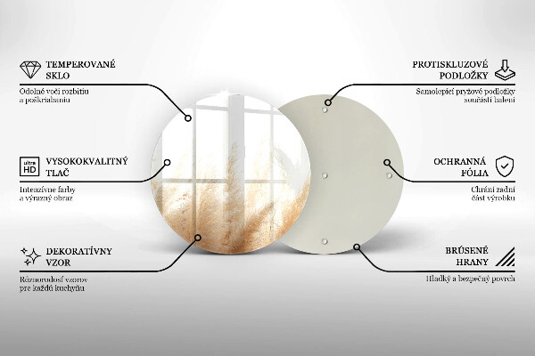 Chopping board glass Pampas grass