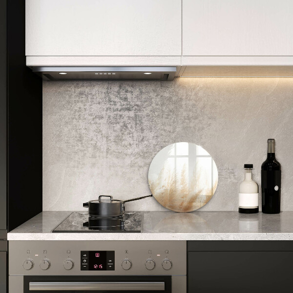 Chopping board glass Pampas grass