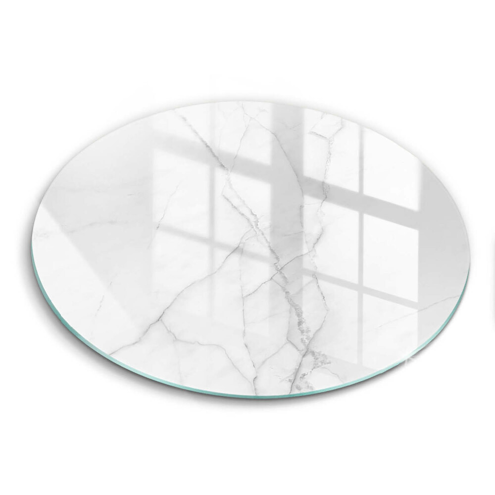 Chopping board glass Delicate white marble