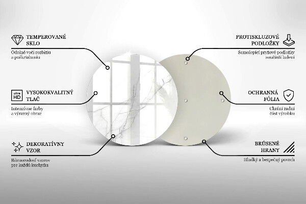 Chopping board glass Delicate white marble