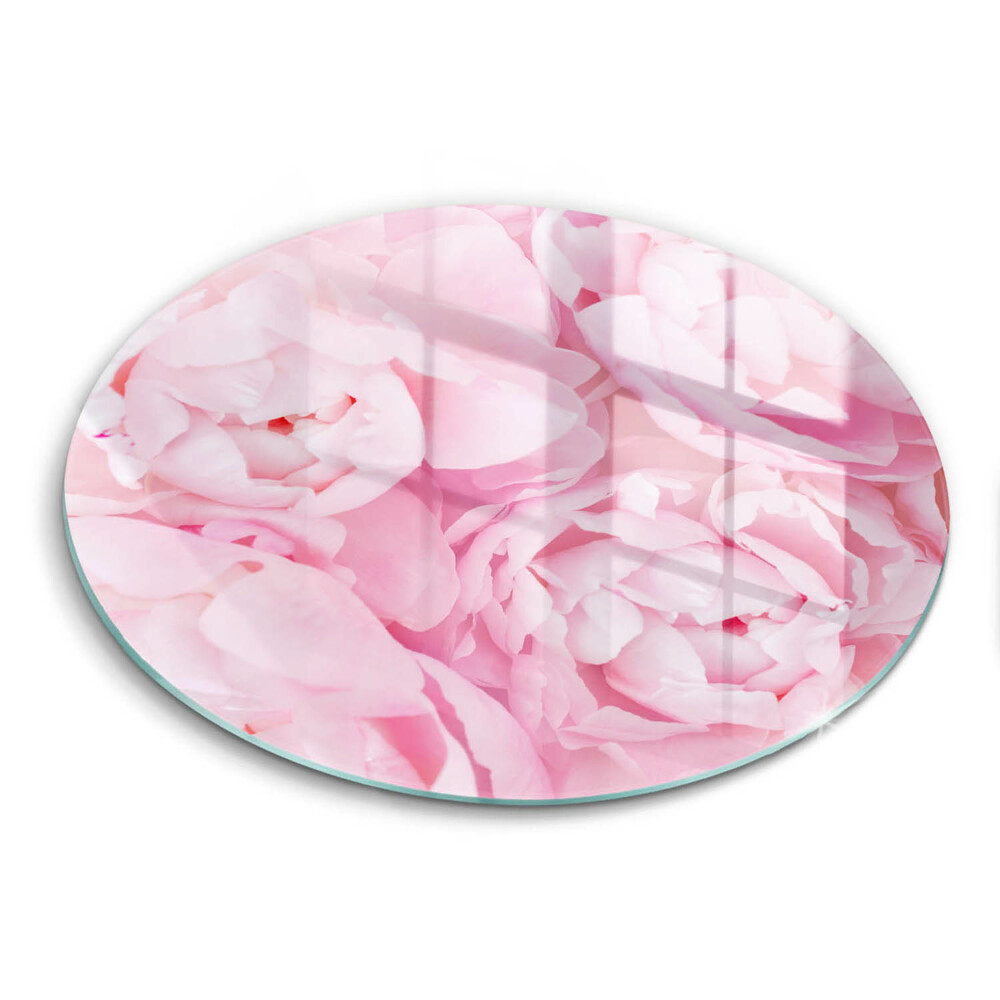 Chopping board glass Delicate peonies