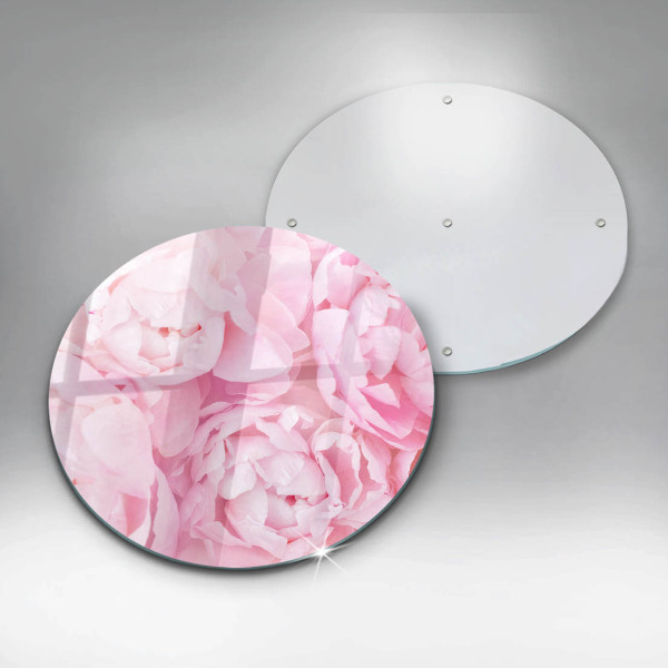 Chopping board glass Delicate peonies