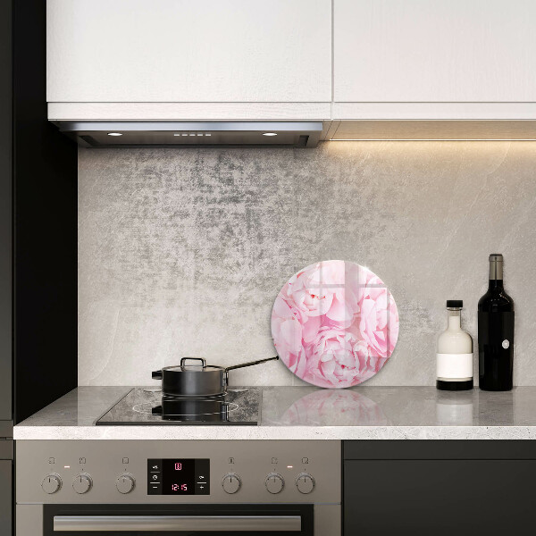 Chopping board glass Delicate peonies