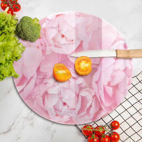 Chopping board glass Delicate peonies