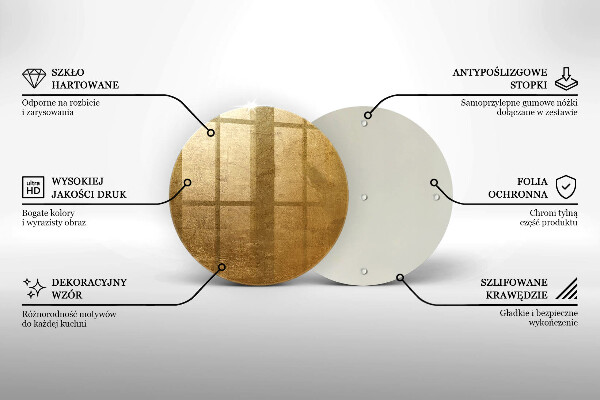 Chopping board glass Gold texture background