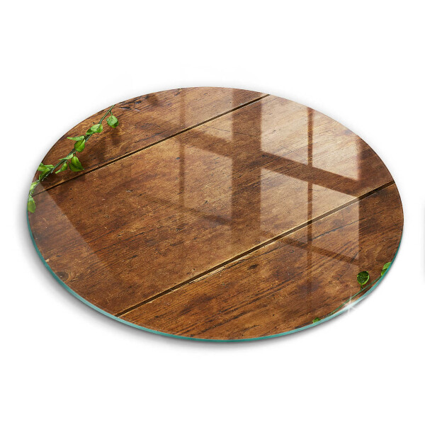 Chopping board glass Wooden boards and leaves