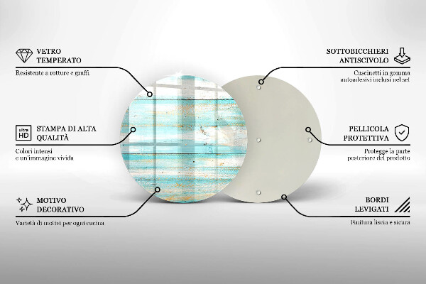 Chopping board glass Vintage wood boards