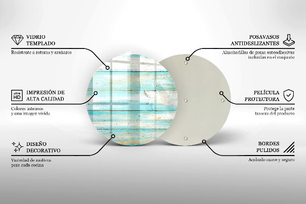 Chopping board glass Vintage wood boards