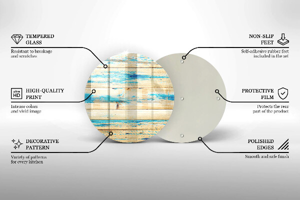 Chopping board glass Retro boards wood