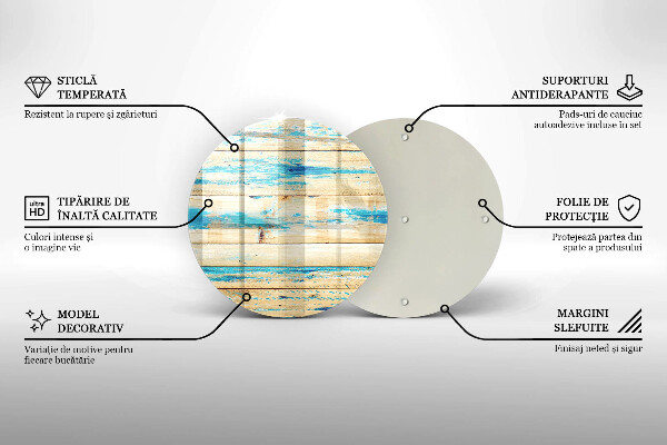 Chopping board glass Retro boards wood