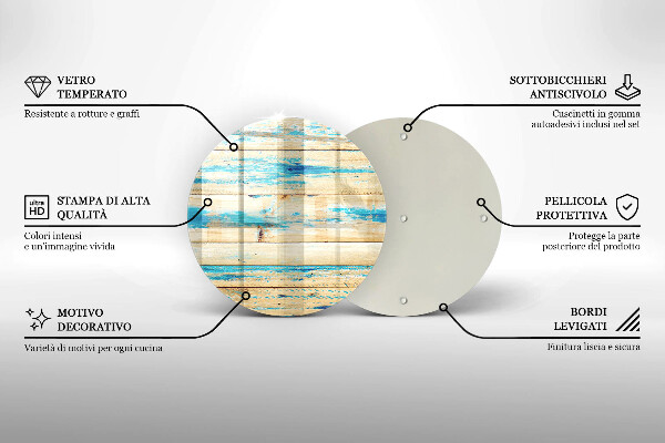 Chopping board glass Retro boards wood
