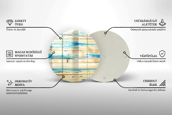 Chopping board glass Retro boards wood