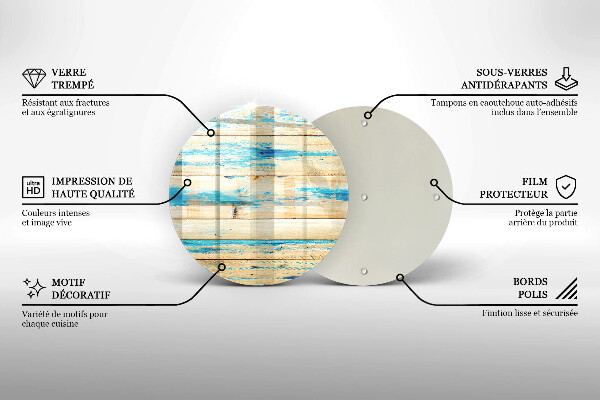Chopping board glass Retro boards wood