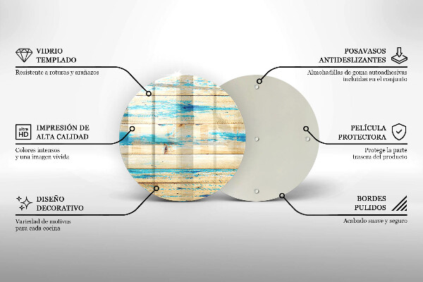 Chopping board glass Retro boards wood