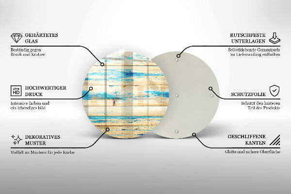 Chopping board glass Retro boards wood