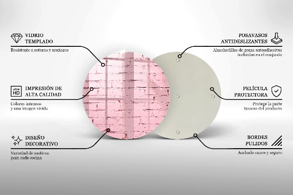 Chopping board glass Pastel wall bricks