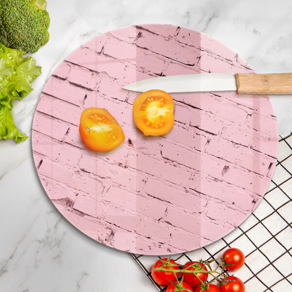 Chopping board glass Pastel wall bricks