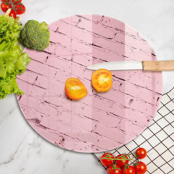 Chopping board glass Pastel wall bricks