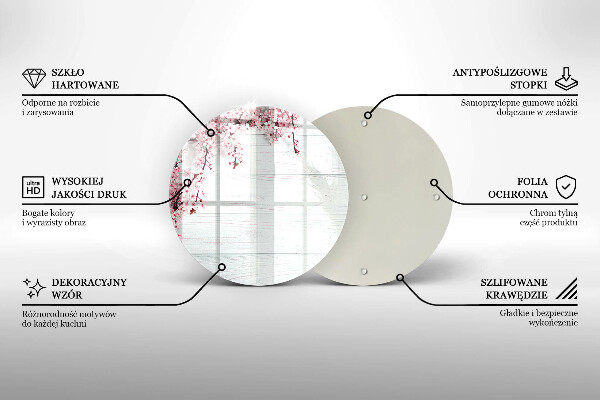 Chopping board glass Flowers on the boards