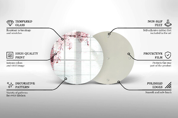 Chopping board glass Flowers on the boards