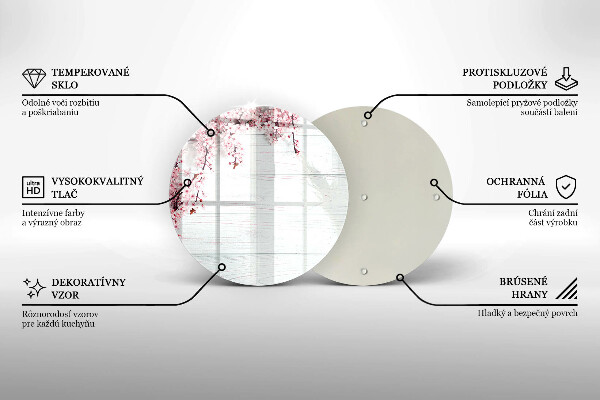 Chopping board glass Flowers on the boards