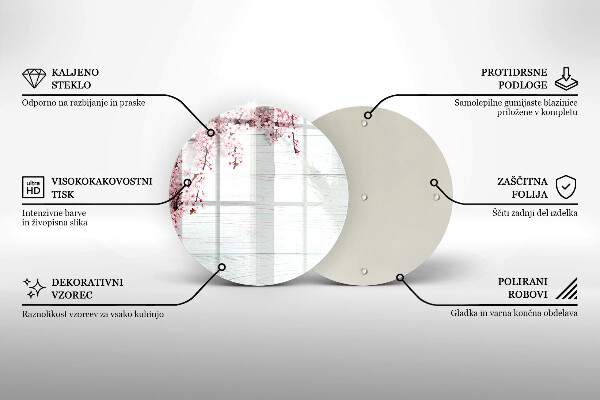 Chopping board glass Flowers on the boards