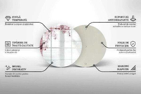 Chopping board glass Flowers on the boards