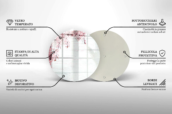 Chopping board glass Flowers on the boards