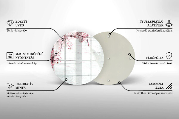 Chopping board glass Flowers on the boards