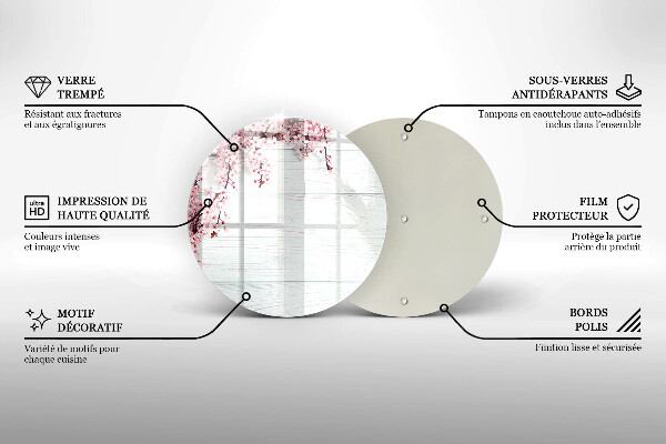Chopping board glass Flowers on the boards