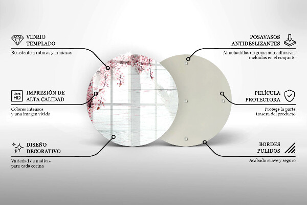 Chopping board glass Flowers on the boards