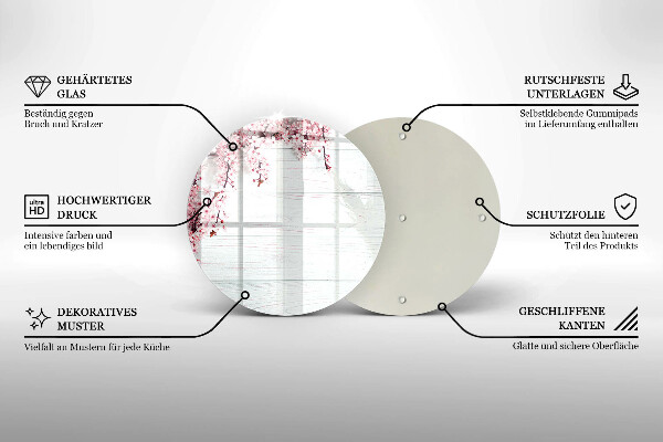 Chopping board glass Flowers on the boards