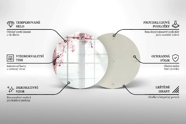 Chopping board glass Flowers on the boards