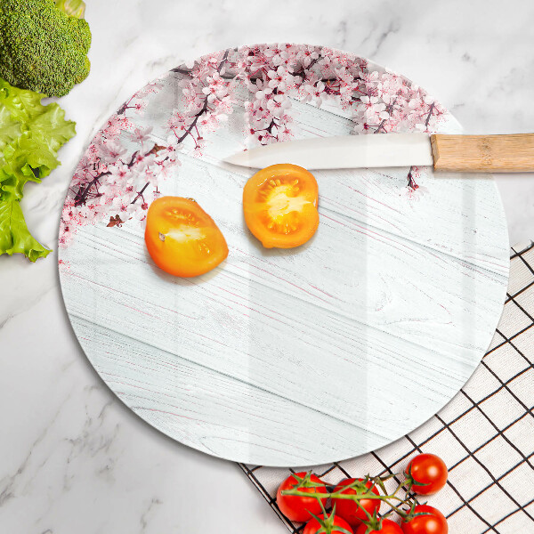 Chopping board glass Flowers on the boards