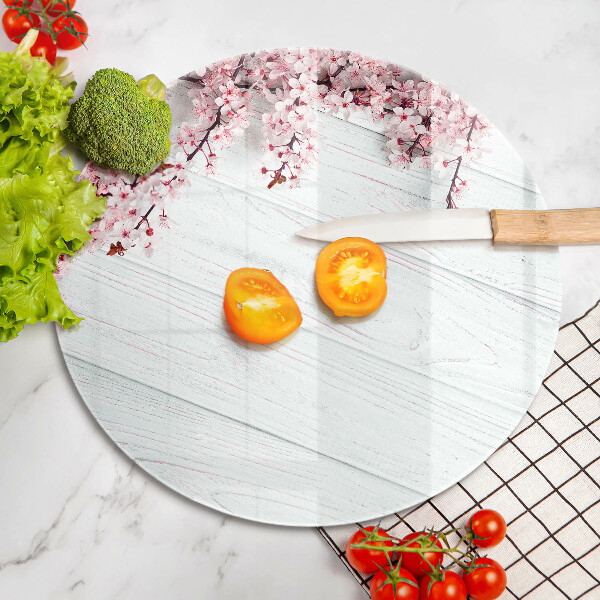 Chopping board glass Flowers on the boards