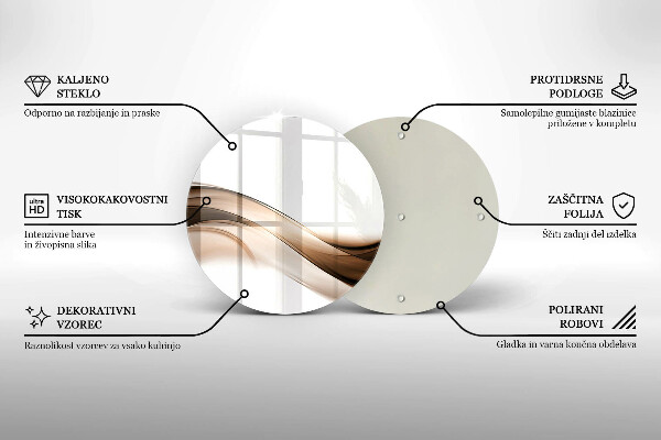 Chopping board glass Abstraction brown lines