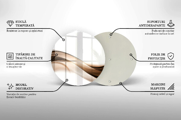 Chopping board glass Abstraction brown lines