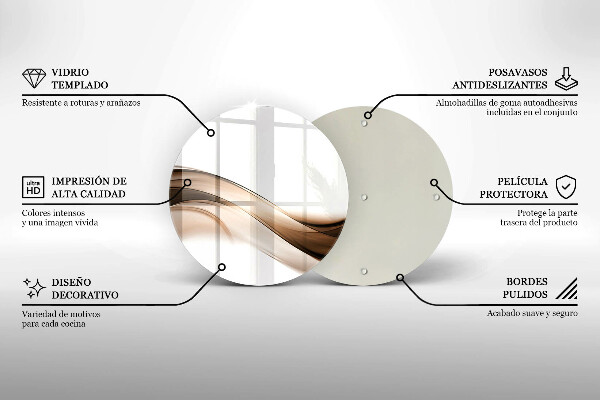 Chopping board glass Abstraction brown lines