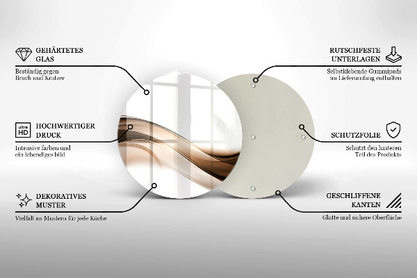 Chopping board glass Abstraction brown lines
