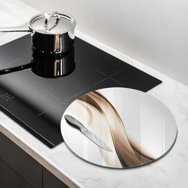 Chopping board glass Abstraction brown lines