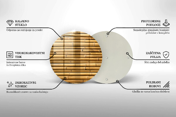 Chopping board glass Nature boho bamboo