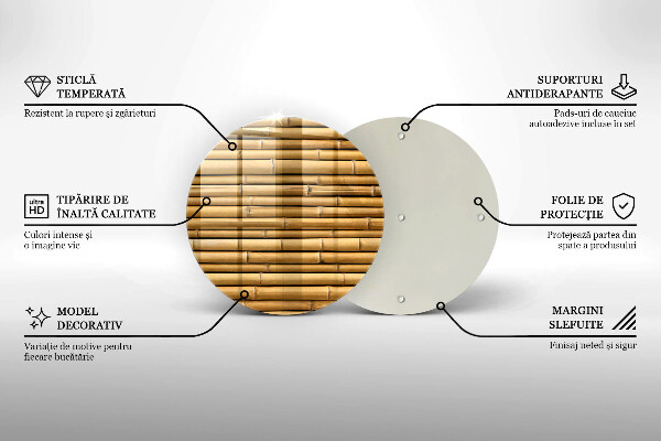 Chopping board glass Nature boho bamboo